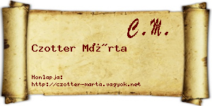 Czotter Márta névjegykártya