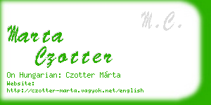 marta czotter business card